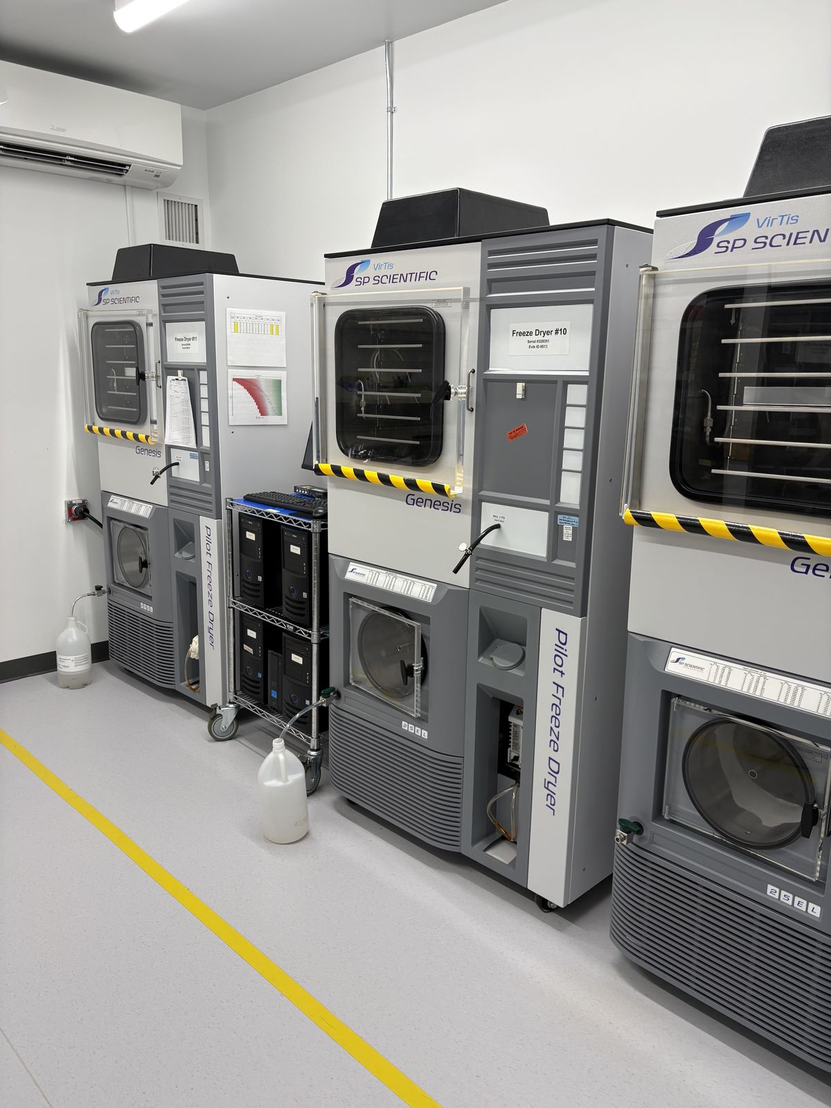 Pilot-scale freeze-drying suite used for cycle development and scale-up at LyoVial